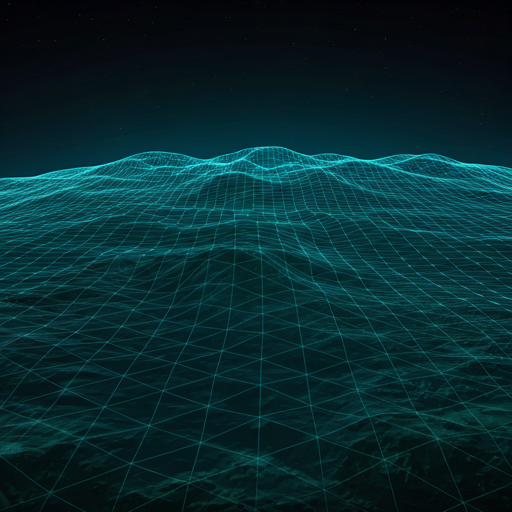Satellite view of a glowing network grid over a dark landscape representing digital surveillance
